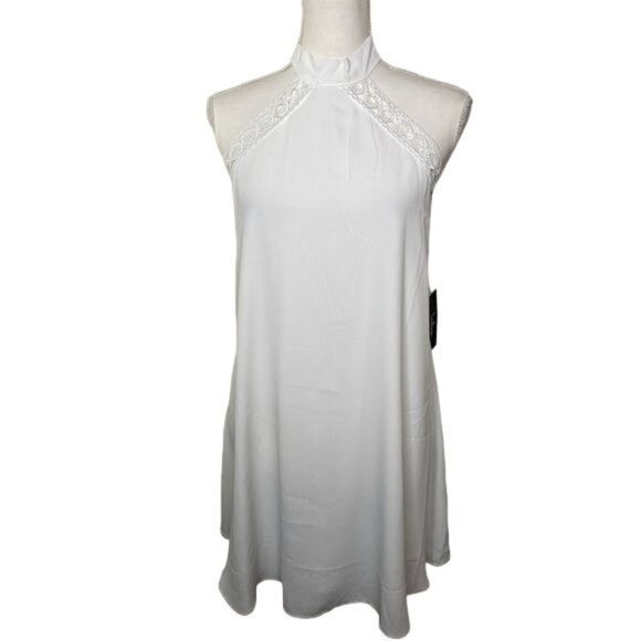 Lulu’s ladies high neck sleeveless backless mini dress white new with tags small - Picture 1 of 10